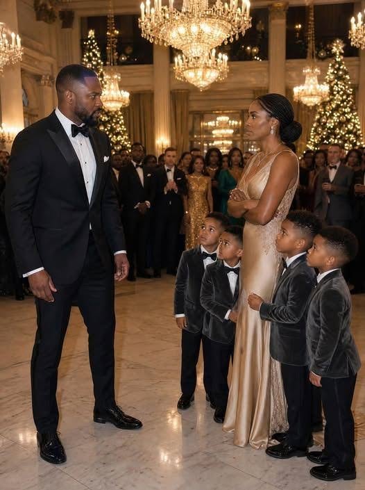 A Billionaire CEO Walked Into A Winter Party Alone—But Froze When His Ex-Wife Appeared With Four Identical Boys… What She Said Made Him Realize Something Had Been Hidden For Years—And The Entire Room Went Silent