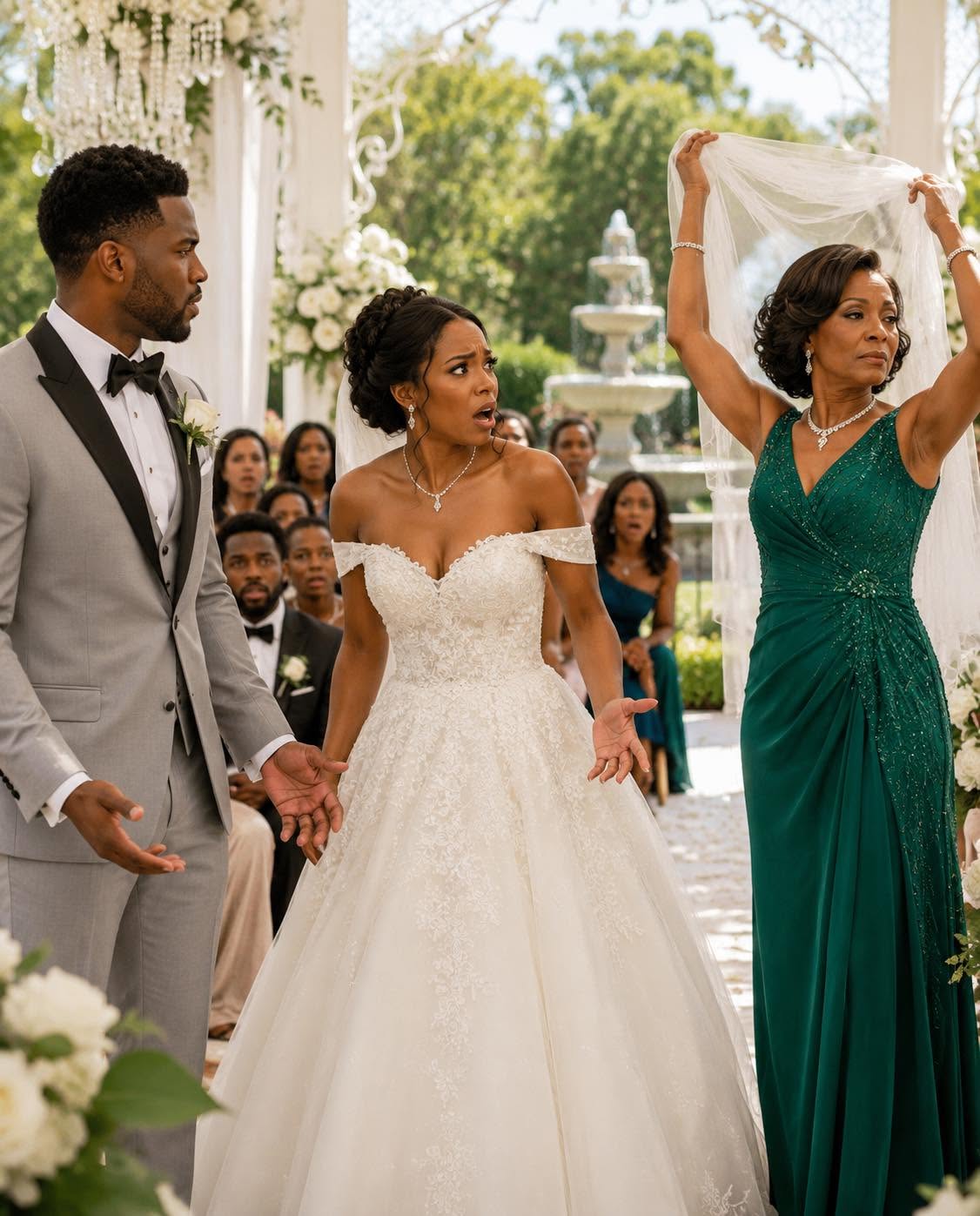 During My Wedding Vows, My Stepmom Removed My Veil, Placed It on Her Own Head, and Said, ‘This Was Supposed to Be Mine Anyway’ – What My Father Did Next Made Everyone Gasp
