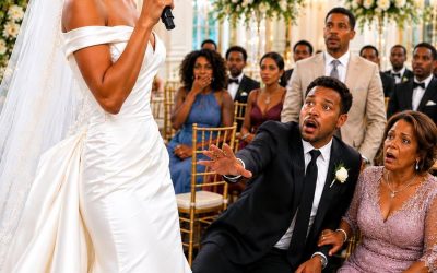 “Fifteen minutes before my wedding, I found my parents hidden behind a marble pillar on two plastic chairs while my fiancé’s wealthy family claimed the entire front row. My mother squeezed my hand and whispered, “Please don’t let this ruin your day.” I smiled, walked calmly to the stage, picked up the microphone, and prepared to reveal a truth nobody in that ballroom saw coming…