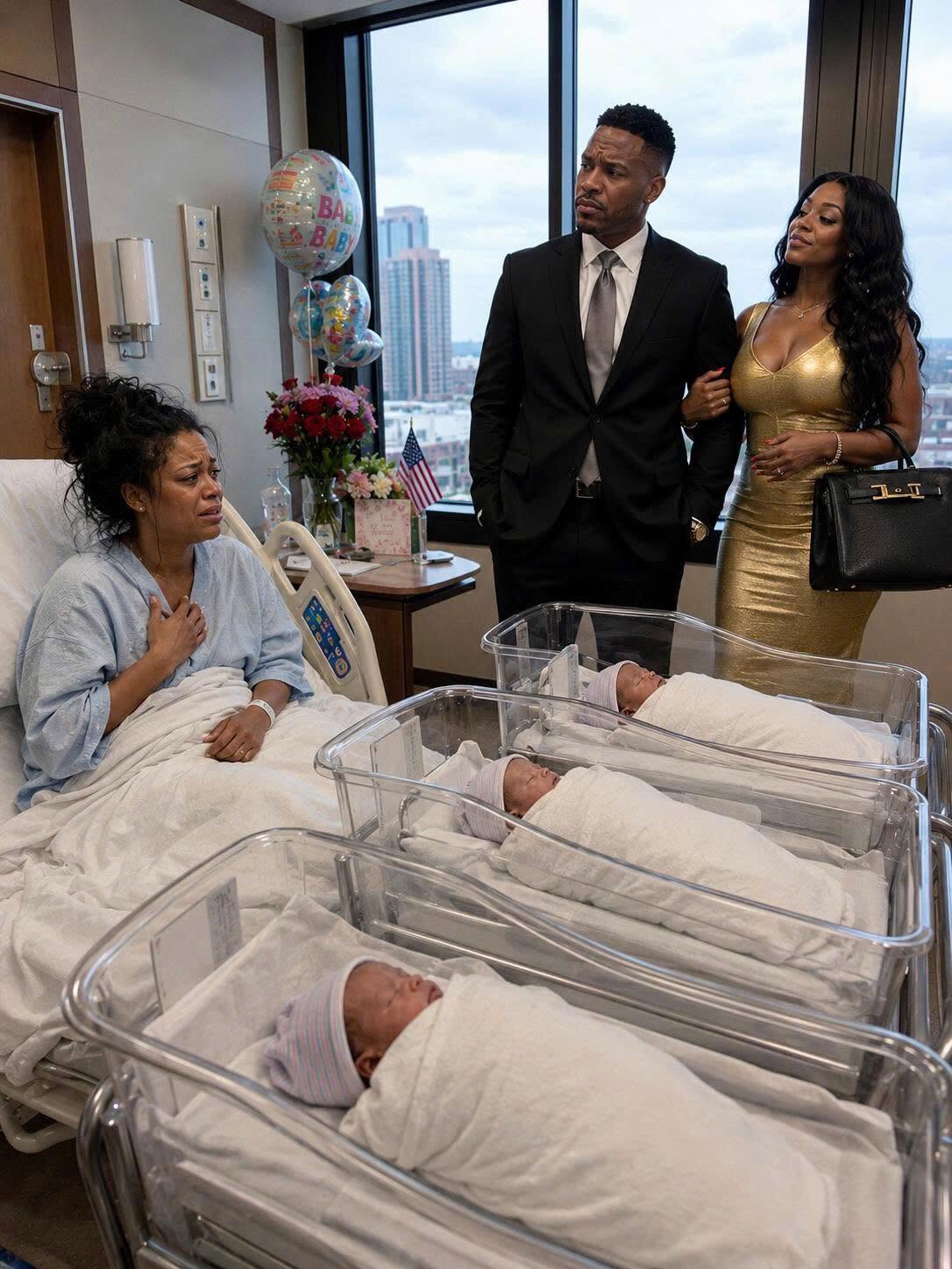 After I gave birth to our triplets, my husband walked into my hospital room with his mistress — who was proudly carrying a Birkin bag.