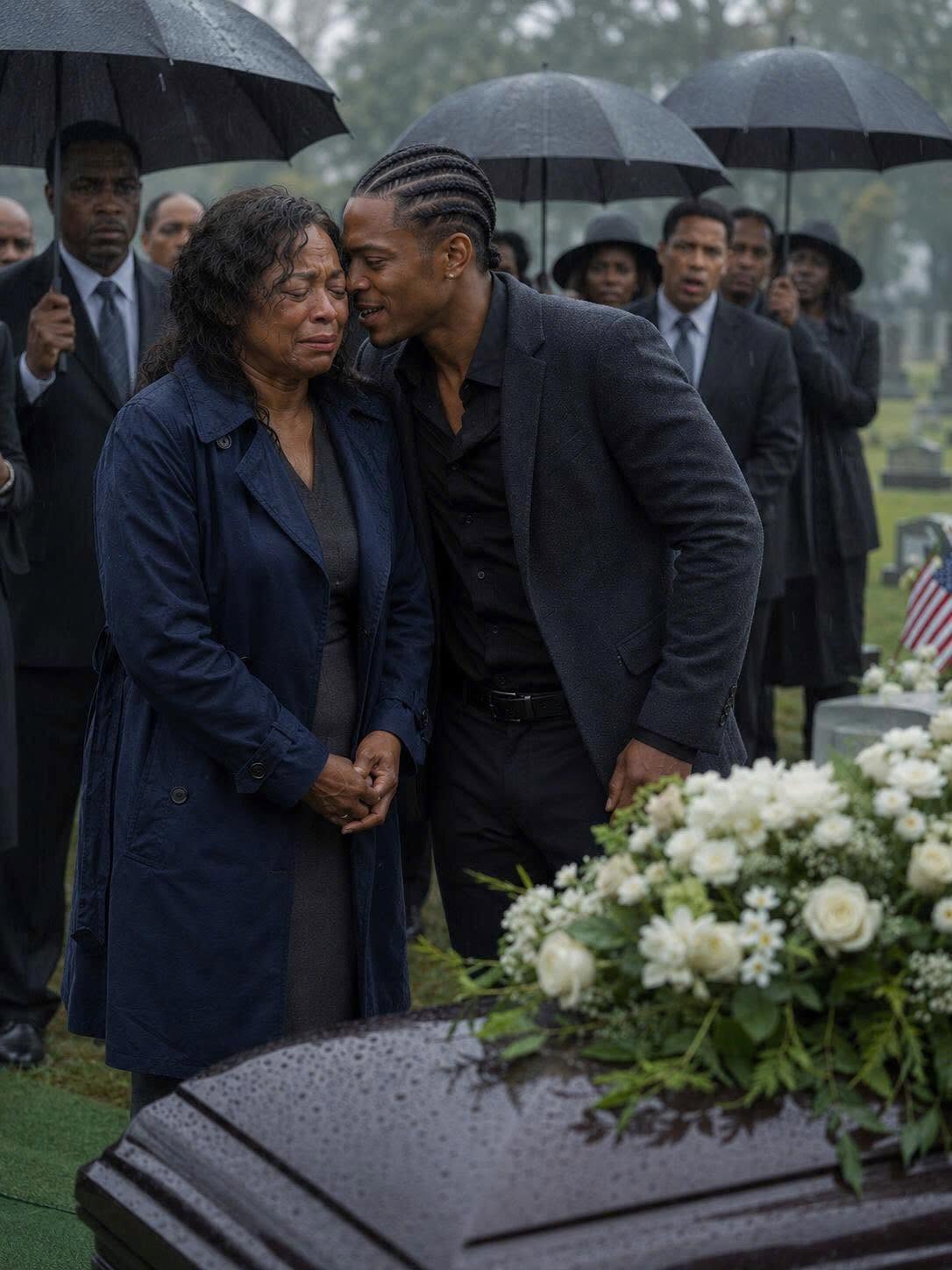 At my husband’s funeral, my son squeezed my hand. And he whispered, “You’re no longer part of this family.”