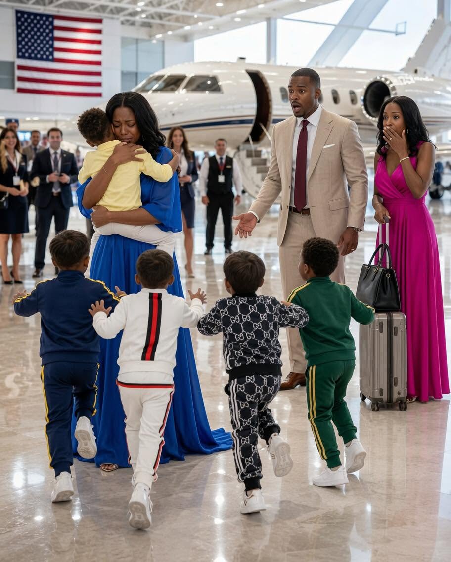 Billionaire’s Airport Shock: His Mistress Stood Beside Him With Her Handbag—Then His Forgotten Wife Arrived With Quadruplets He Couldn’t Even Name… – FG News
