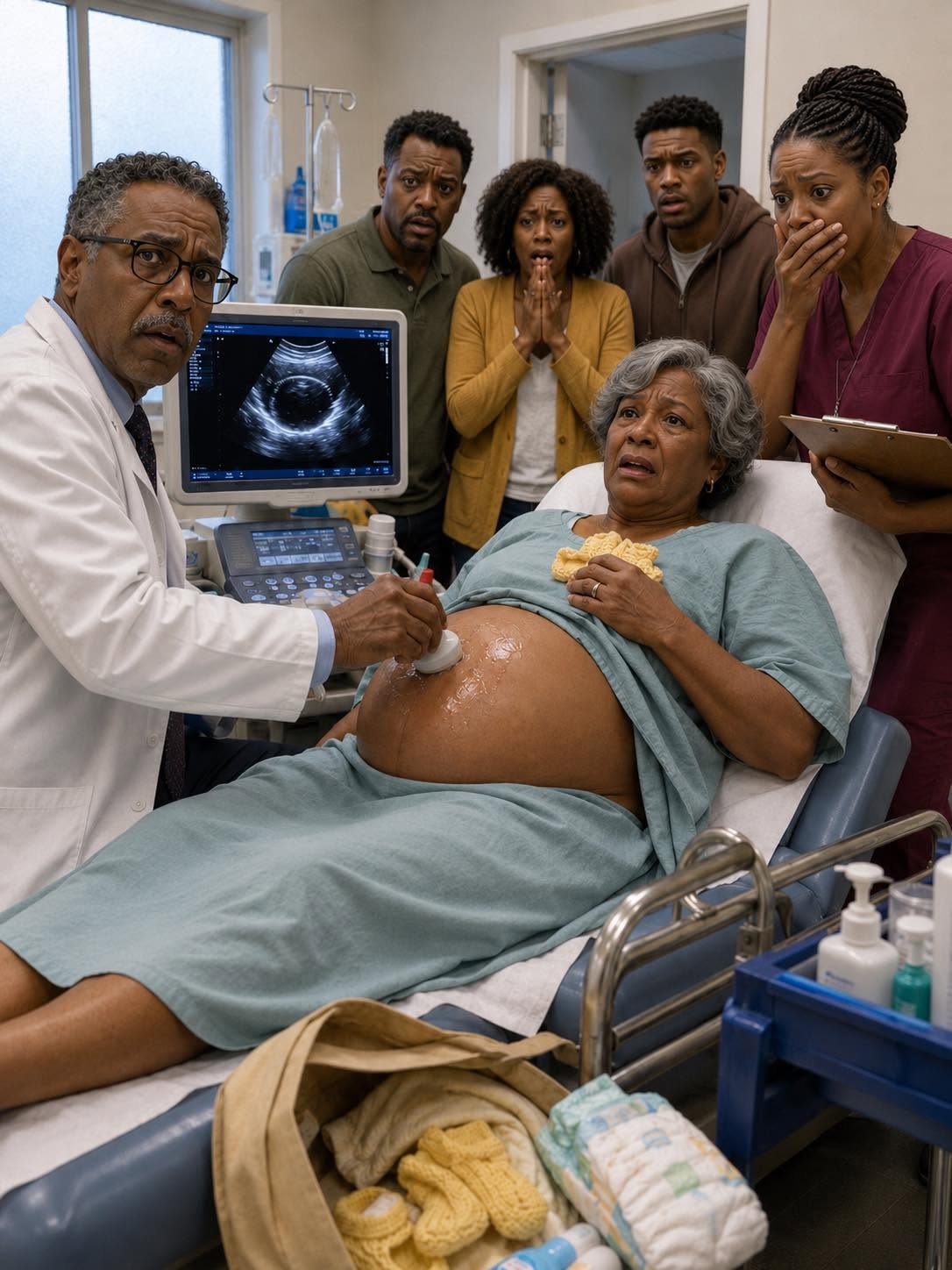 At 66, she arrived at the gynecologist’s office claiming she was 9 months pregnant. The doctor turned on the ultrasound, looked at the screen… and the blood drained from his face.