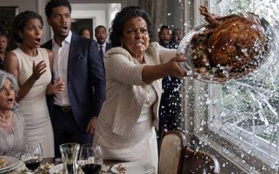 I spent six hours preparing a lavish dinner for my daughter-in-law’s wealthy parents. Before they arrived, she tasted the gravy and deliberately spat it right in my face. “It’s disgusting, just like you,” she hissed. My son just patted her shoulder to calm her down, ignoring me completely. I quietly wiped my face, picked up the entire roasted turkey platter, and threw it straight through the dining room’s glass window. The shattering crash made them both freeze in terror just as the doorbell rang… The turkey hit the window before my daughter-in-law finished smiling. Glass exploded across the patio, and for the first time in three years, Vanessa looked afraid of me.  Six hours earlier, I had been standing in her designer kitchen, rolling pastry, polishing silver, and pretending not to notice that every cabinet in the house still carried the fingerprints of money I had earned. Vanessa had invited her wealthy parents to dinner because she wanted them to believe she and my son, Daniel, had built this life alone. She ordered me around like hired help.  “More rosemary,” she said, scrolling through her phone. “My father hates bland food.”  Daniel walked past without looking at me. “Mom, just do what she asks. Tonight matters.”  It mattered because Vanessa’s father, Richard Vale, was considering investing ten million dollars in Daniel’s new property company. What neither of them knew was that the company already belonged to me.  Years before, after my husband died, I sold our regional catering business for enough money to retire comfortably. Daniel begged me to help him start over after a failed restaurant venture. I funded the deposit on the house, purchased the office building, and created Hartwell Holdings, placing every major asset inside it. Daniel was listed as manager, never owner. I kept that distinction private because I wanted him to build confidence, not entitlement.  Vanessa discovered my kindness and mistook it for weakness.  For three years, she had corrected my clothes, mocked my recipes, and introduced me to guests as “Daniel’s charity project.” Whenever I objected, Daniel urged patience. He said Vanessa was under pressure, that marriage required compromise, that I should not provoke her. Each excuse cut deeper because I had once taught him that silence beside cruelty was another form of cruelty.  When the gravy was ready, she dipped in a spoon, tasted it, then stared directly at me. Slowly, deliberately, she spat the mouthful into my face.  “It’s disgusting,” she hissed, “just like you.”  The room went silent. Gravy slid down my cheek and onto the blouse my late husband had bought me on our thirtieth anniversary.  Daniel did not defend me. He merely touched Vanessa’s shoulder.  “Babe, calm down. Your parents will be here any minute.”  Not Mother, are you all right? Not Vanessa, apologize.  Something inside me became perfectly still.  I wiped my face with a linen napkin, lifted the roasted turkey with both hands, and hurled the entire silver platter through the dining room window. The crash shook the chandelier. Vanessa screamed. Daniel stumbled backward.  Then the doorbell rang.  I looked at them through the glittering remains of the window.  (I know you’re curious about the next part, so please be patient and read on in the comments below. Thank you for your understanding of the inconvenience. please leave a ‘YES’ comment below and give us a “Like ” to get full story ) 👇 See less