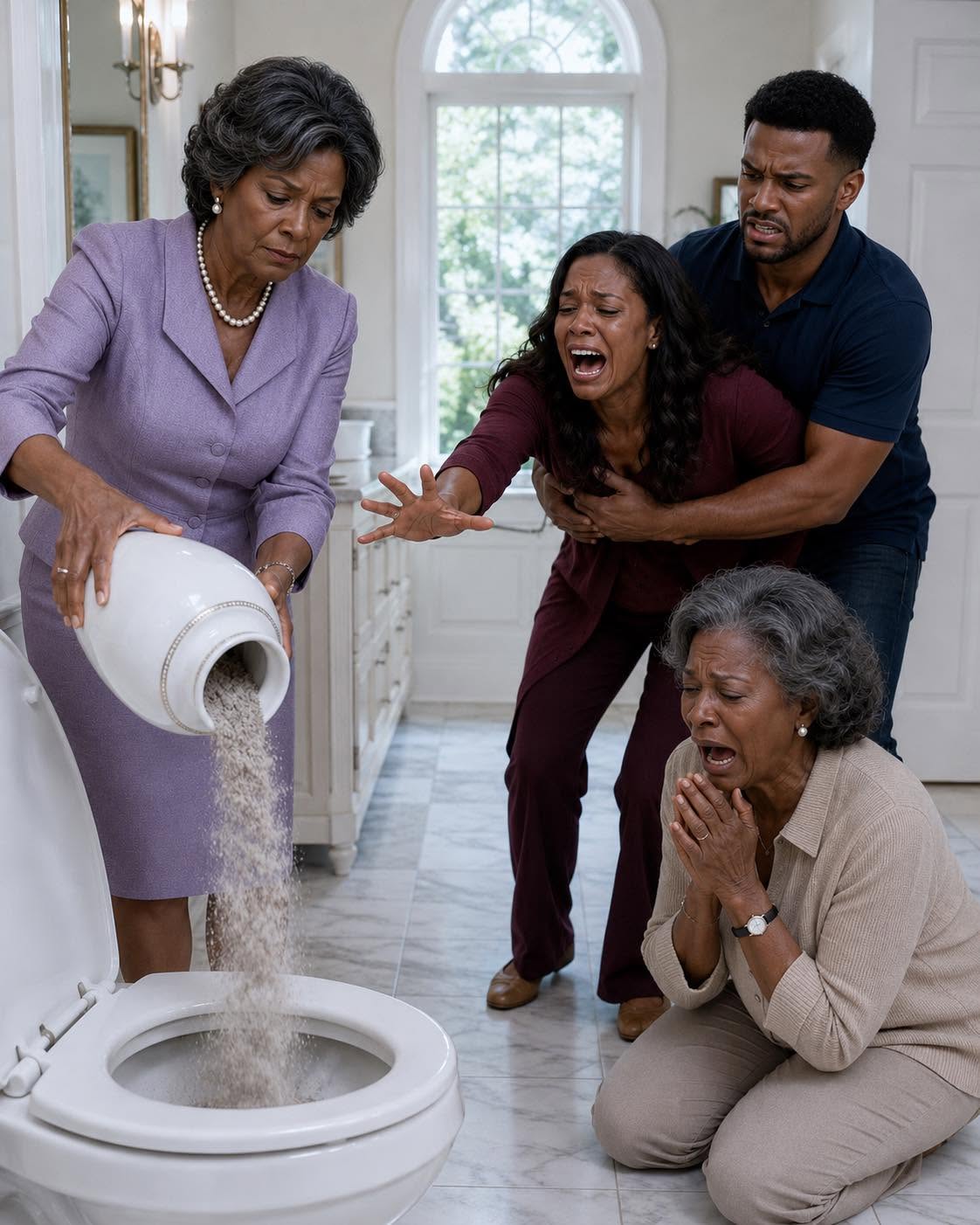 My mother-in-law flushed my father’s ashes down the toilet, and my husband only said, ‘Mom did the right thing’… but that night I discovered why they wanted to erase my family.