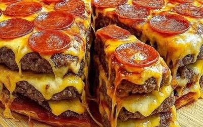 Ultimate Double Cheeseburger Pizza Stack