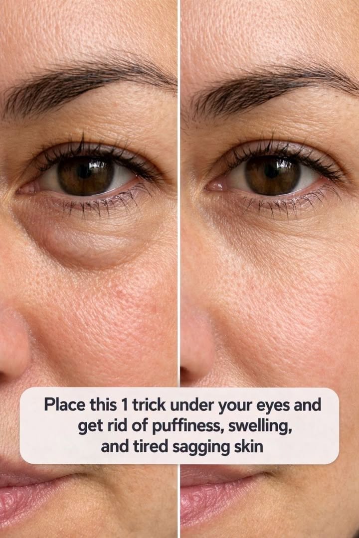Place this 1 trick under your eyes and get rid of puffiness, swelling, and tired sagging skin 1