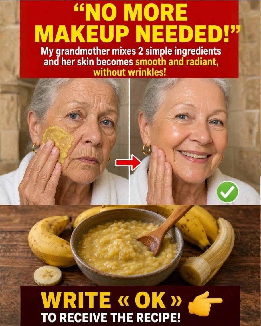 You’ll never need makeup again! My grandmother mixed two ingredients and her skin is as clear as glass, without a single wrinkle… To continue