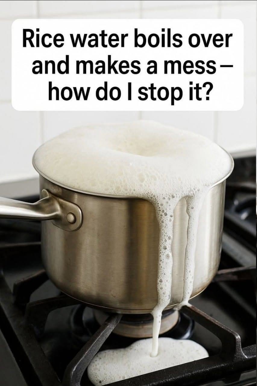 Rice water boils over and makes a mess — how do I stop it?