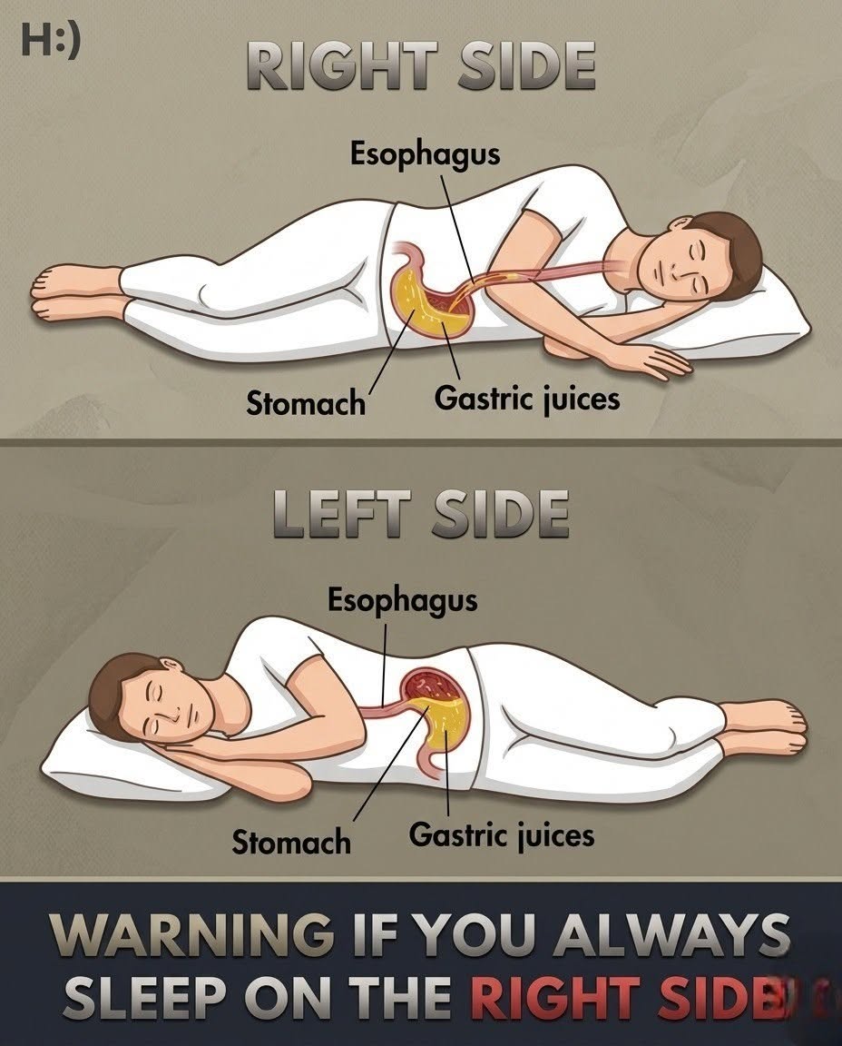 What risks do you run when you sleep on your right side?