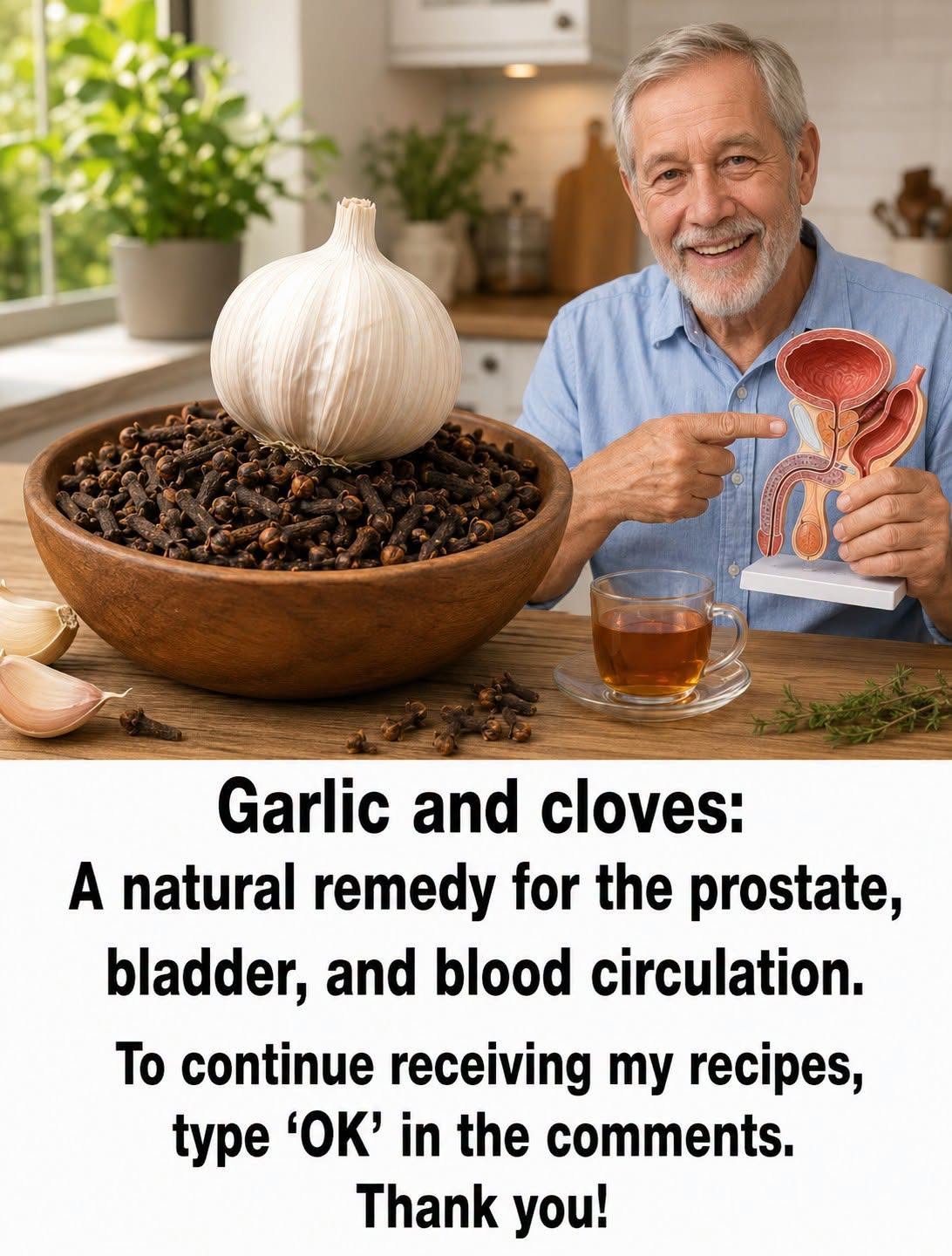 Garlic with cloves: Natural remedy for prostate, bladder and circulation.