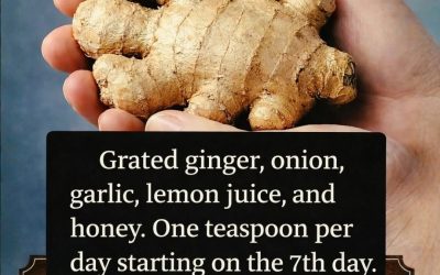 Grated ginger, onion, garlic, lemon juice, and honey. One teaspoon per day starting on day 7. I’ll give you the recipe in exchange for a simple OK.