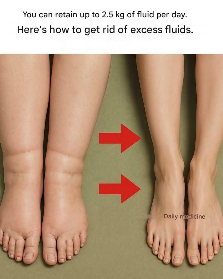 You can retain up to 2.5 kg of fluid per day. Here’s how to get rid of the excess.