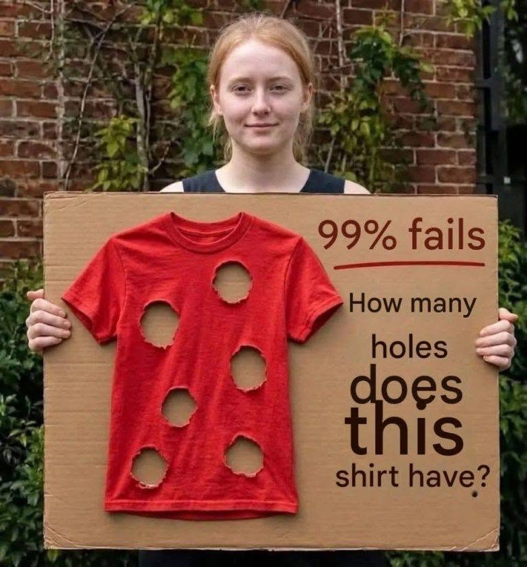 99% of people are wrong… How many holes does this shirt really have?
